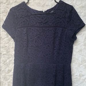 Ellen Tracy Navy Blue Lace Overlay Dress Sz12